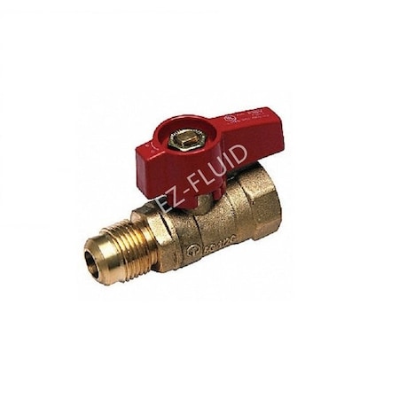 Ez-Fluid 5/8in OD Flare x 3/4in FIP Brass Gas Valve EZGV34FL